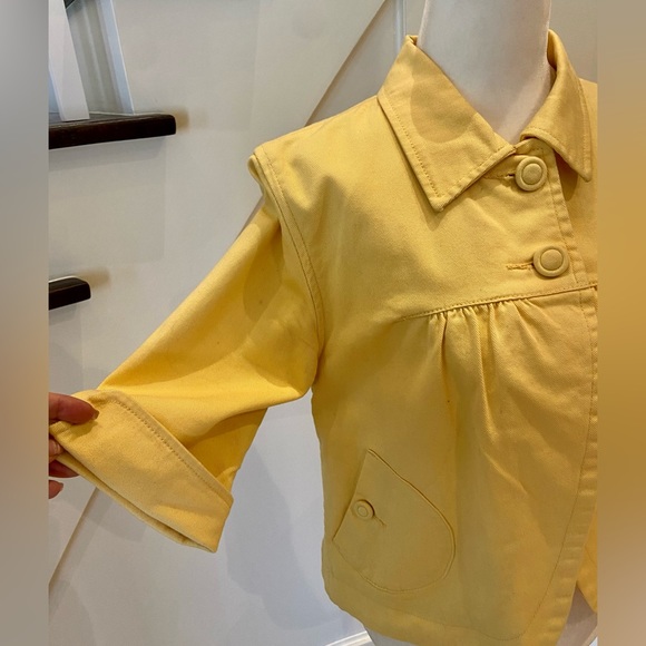 Yellow Cropped Denim Jacket - Picture 2 of 12